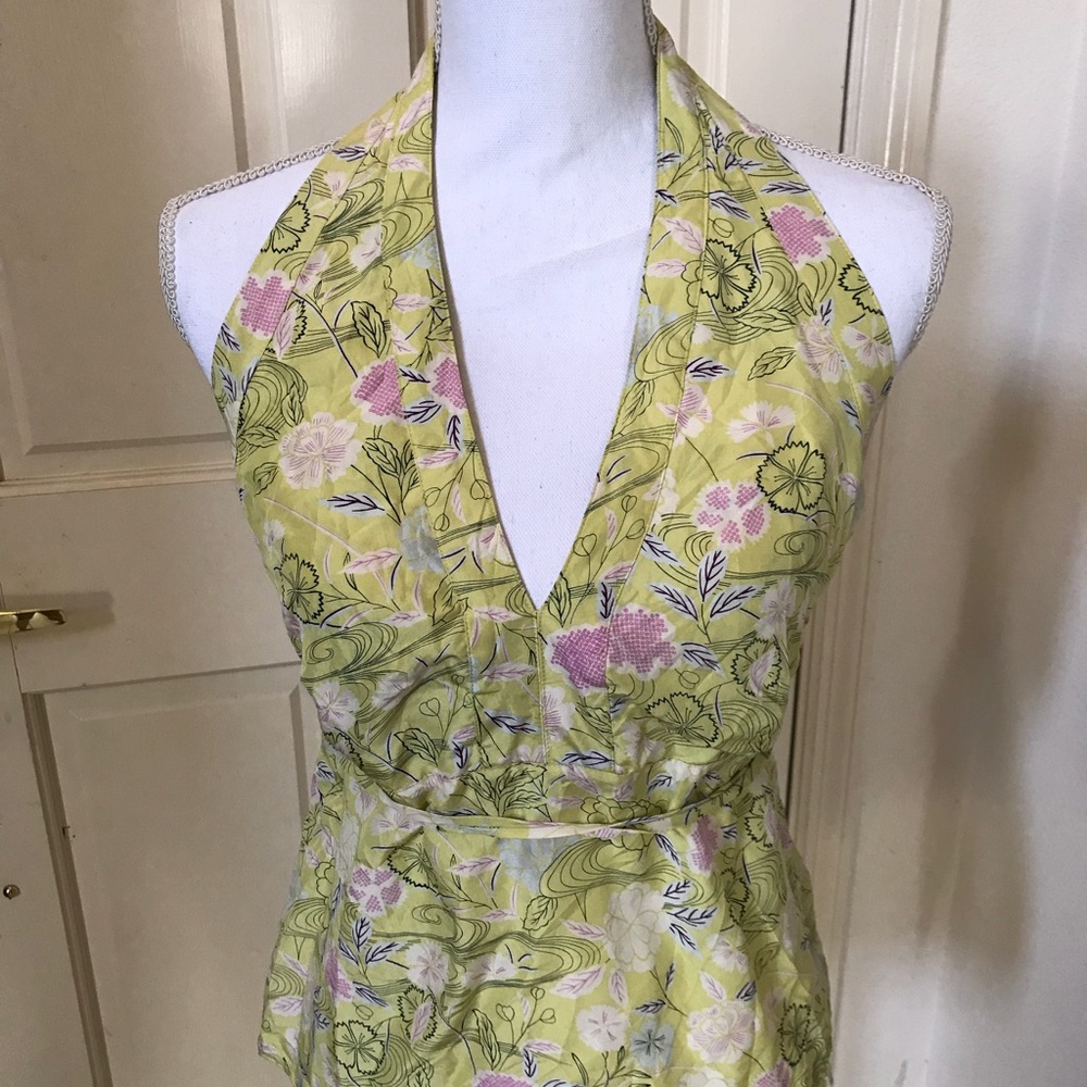 COPY - GAP silk halter. Floral print size medium